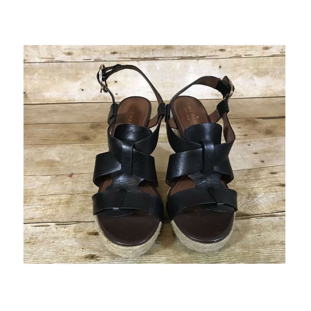 Cole Haan Womens Strappy Wedge Cork Sandals Size 6